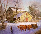 House Canvas Paintings - Clime The Stone Mill Ice House